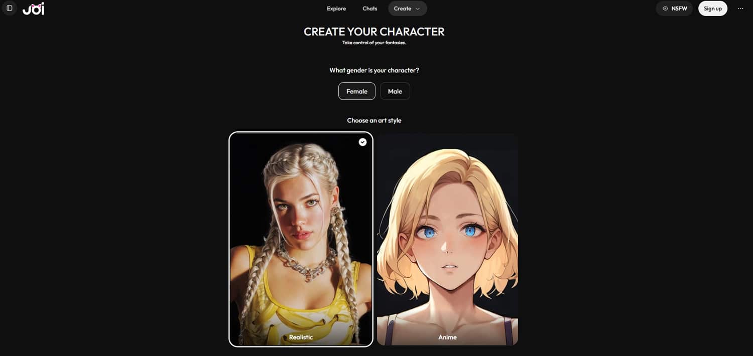 AI joi create character